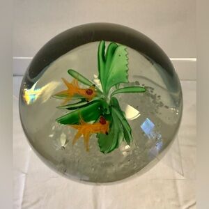 Vintage Orange Koi Goldfish Aquarium Paperweight